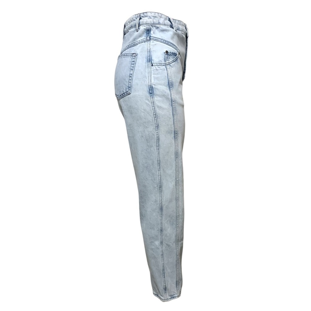 Sandro High Waisted Front Yoke Straight Leg Jeans In Light Wash | Size EU 36 - Picture 2 of 16
